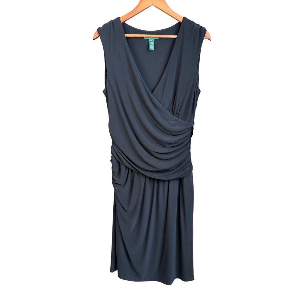 NWT Ralph Lauren Size 14 ruched boy-con black dress $130 retail